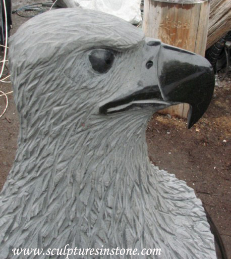 Stone Sculpture Perched Eagle Head